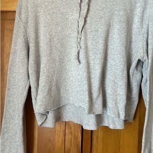 Brandy Melville Light Gray Cropped Hoodie